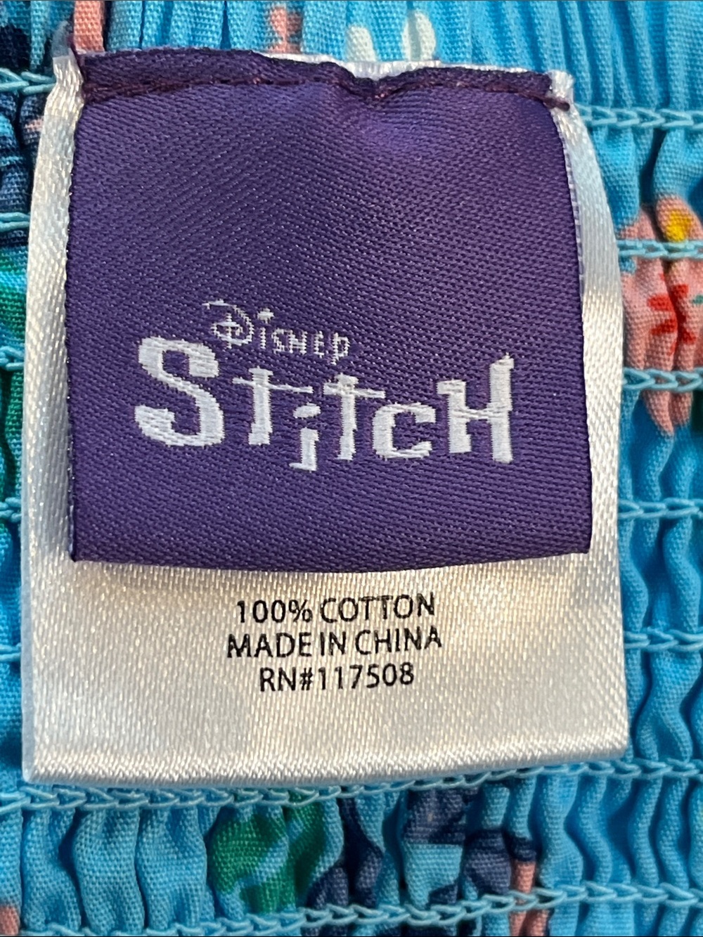 Disney Blue Stitch Puff Sleeve Nightgown with Floral Accents - Picture 3 of 4